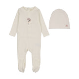 Bouquet Graphic Footie Set-Cream