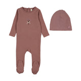 Bouquet Graphic Footie Set-Mauve