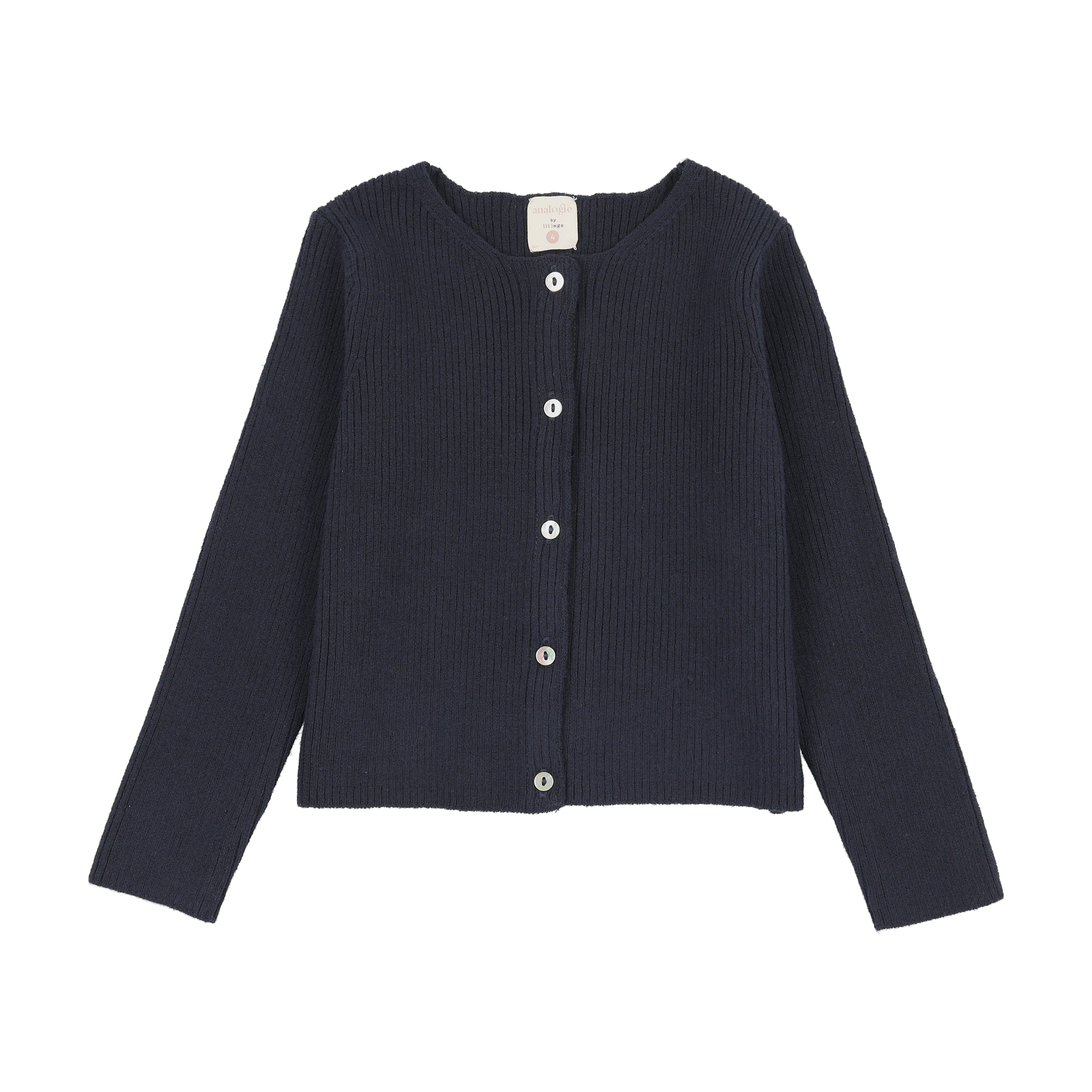Ribbed Cardigan-Navy