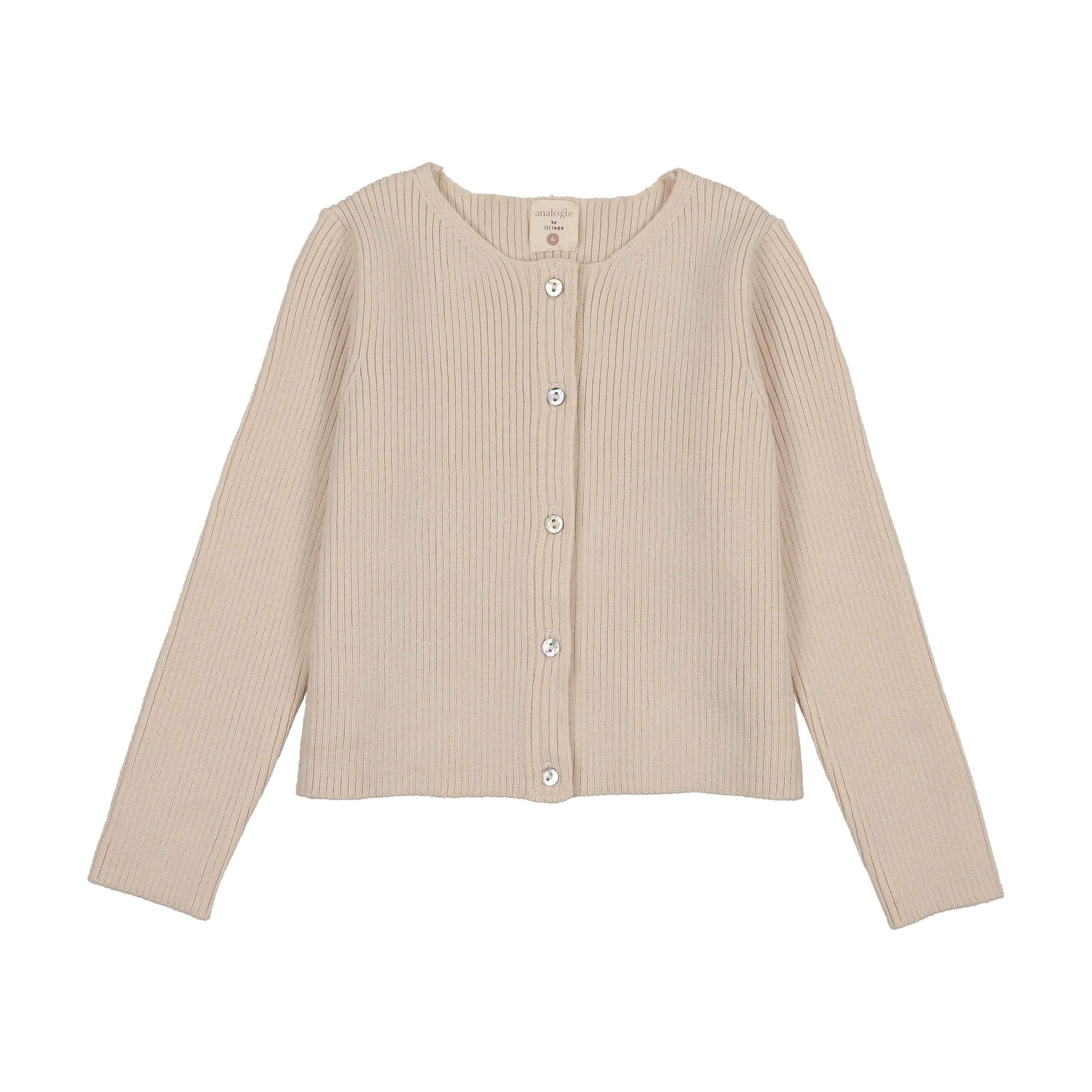 Ribbed Cardigan-Wheat