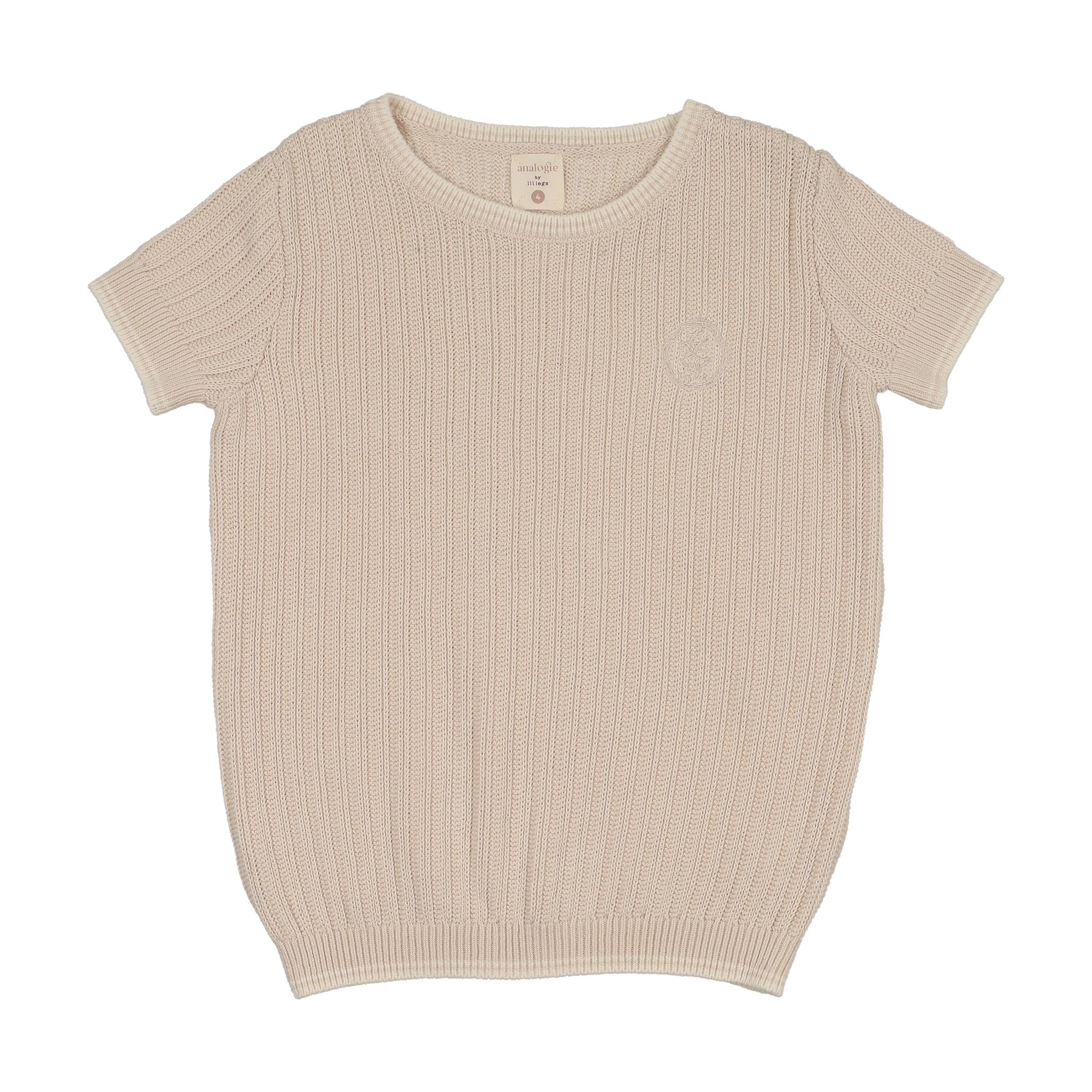 Knit Crew Neck Sweater-Wheat