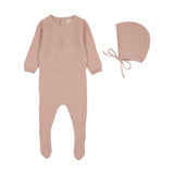 Crest Knit Footie Set - Girls-Bud Pink