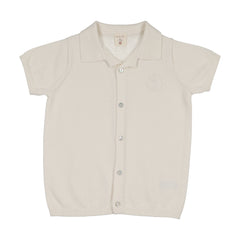 Grandpa Knit Sweater-Cream