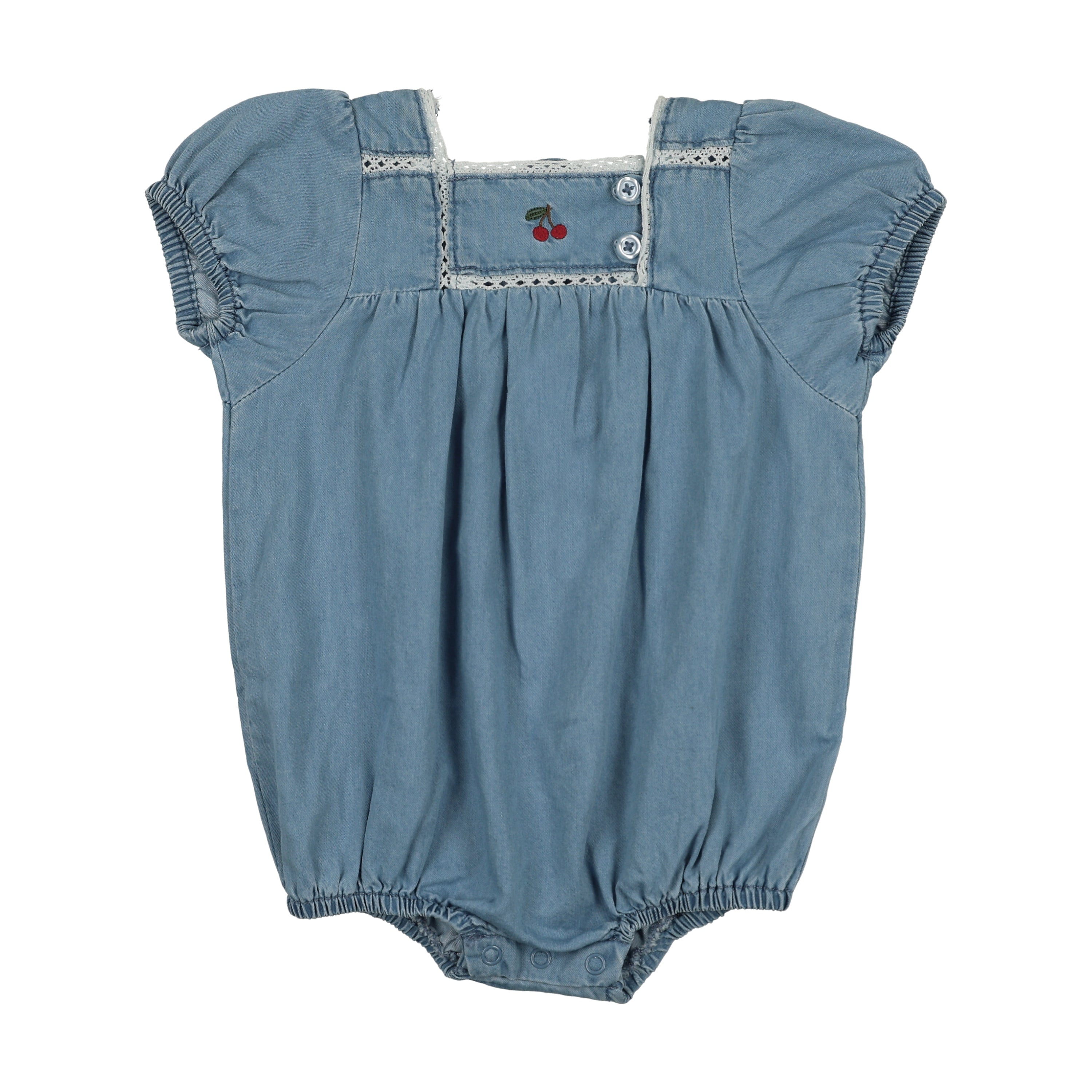 Denim Capsule Girls Romper-Blue Tencel