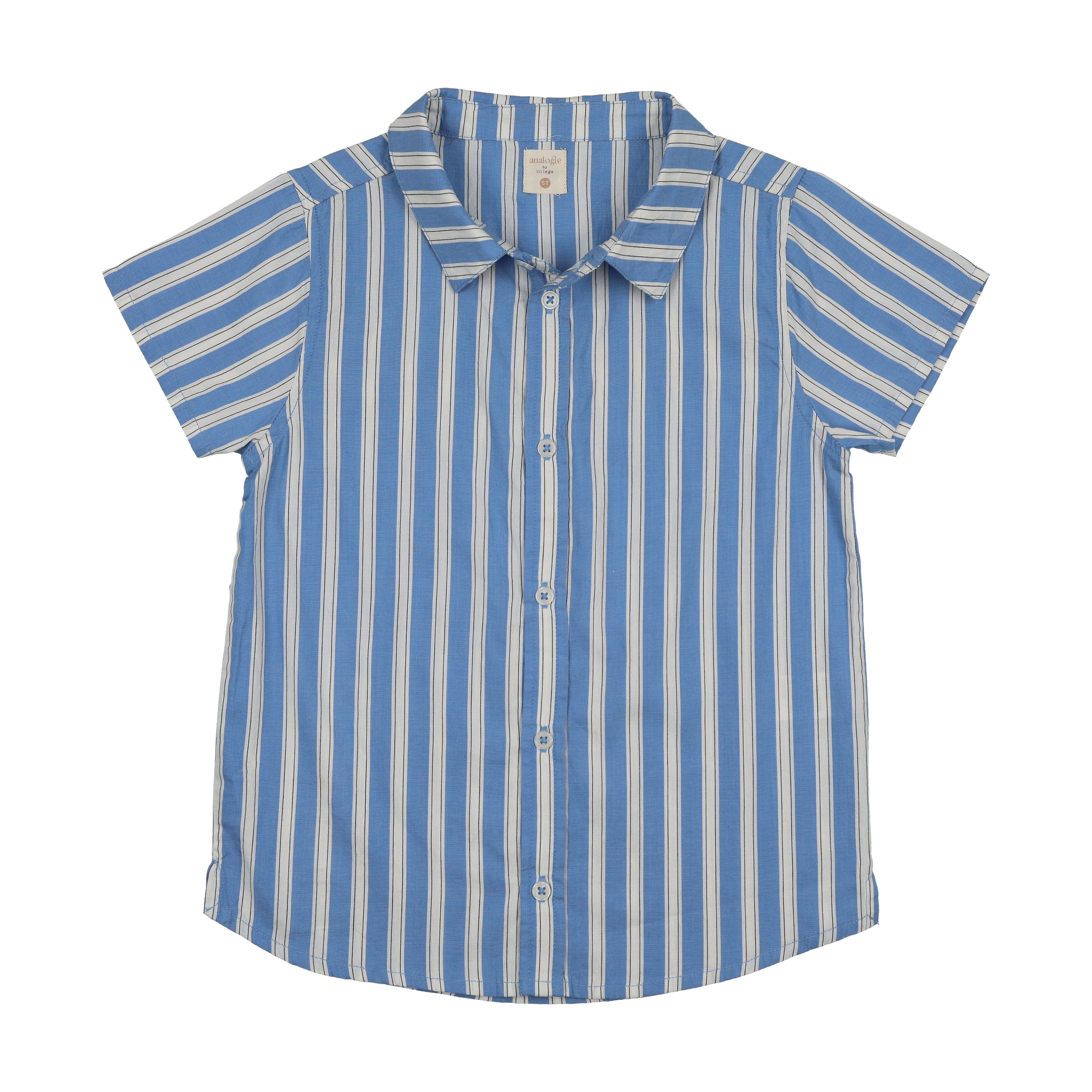 Downtown Boys SS Button Down Shirt-Frsh Blu Stripe