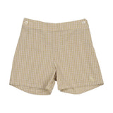 Sunny Blossoms Shorts-Yelw Mini Plaid