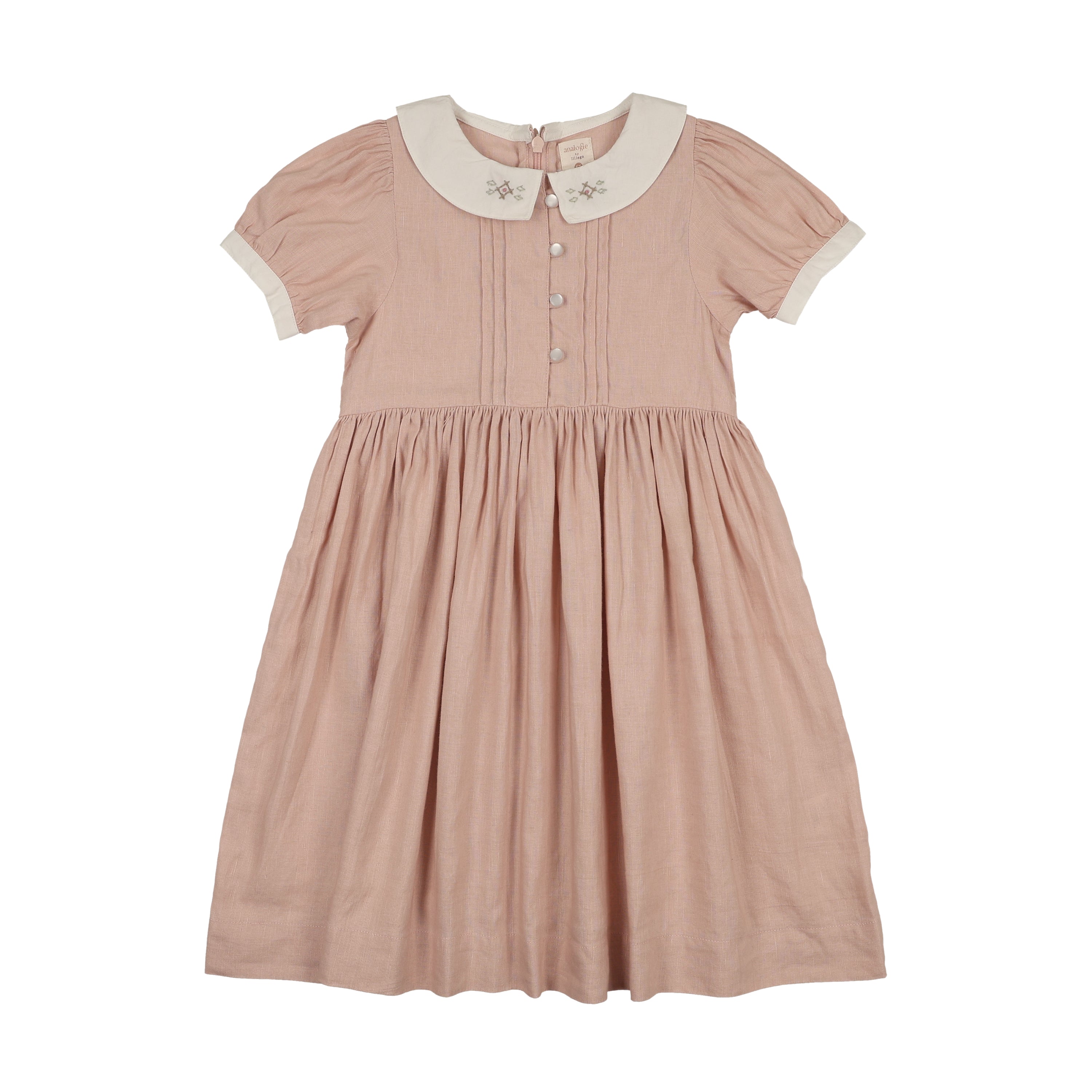 Analogie Bud Pink Pintuck Collar 3/4 Sleeve Dress 10 / Bud Pink Analogie Bud Pink Pintuck Collar 3/4 Sleeve Dress 10 / Bud Pink