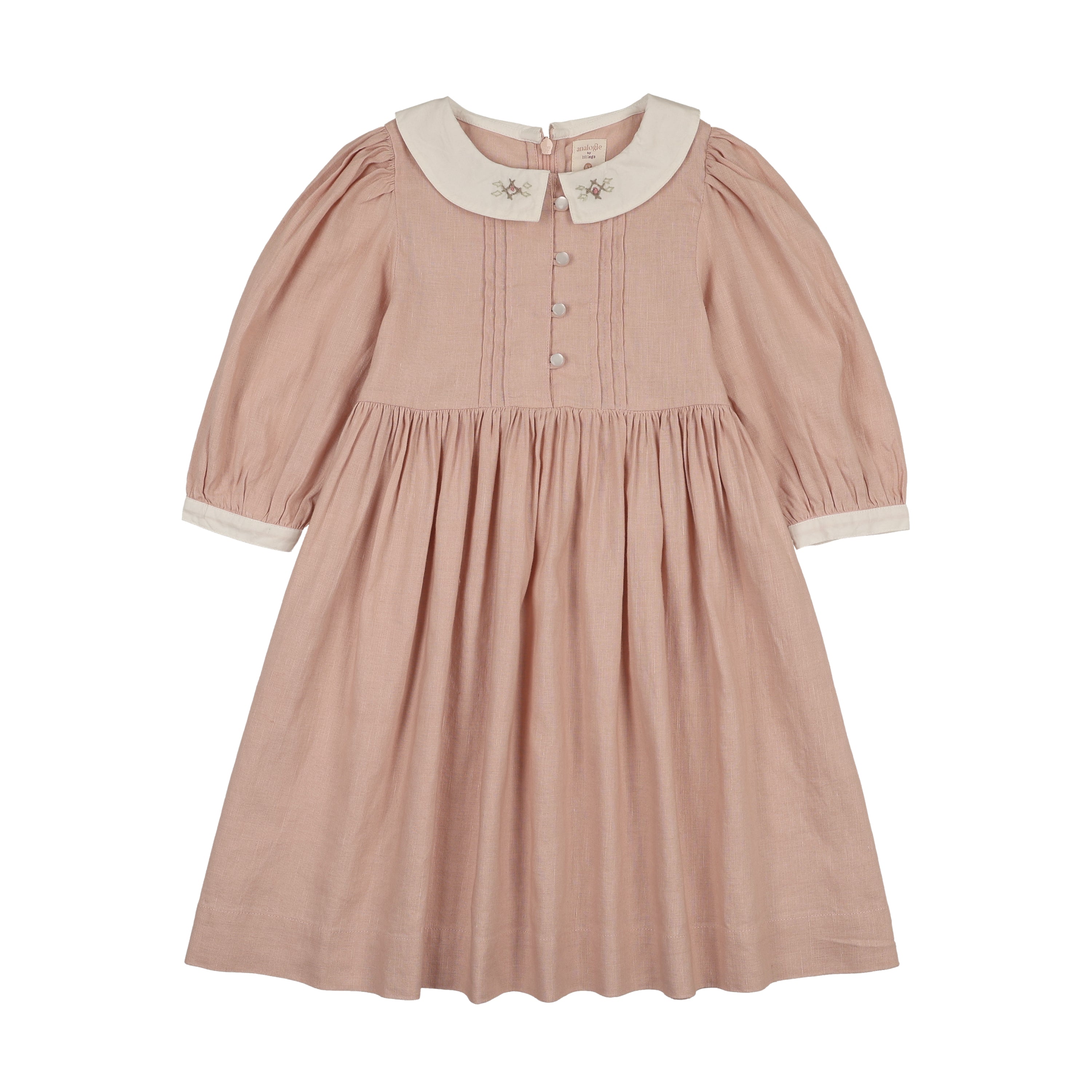 Pintuck Collar Dress SS-Bud Pink - 8Y Pintuck Collar Dress SS-Bud Pink - 8Y