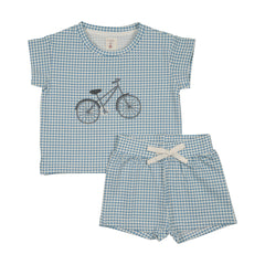 Gingham Bike Set-Blue