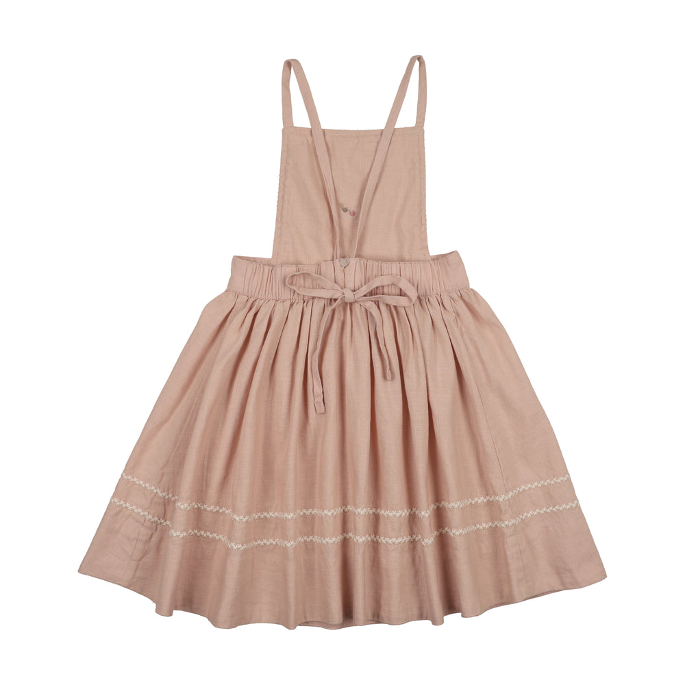 Embroidered  Linen Jumper-Bud Pink