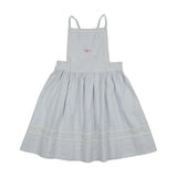 Embroidered Linen Jumper-Clear Blue