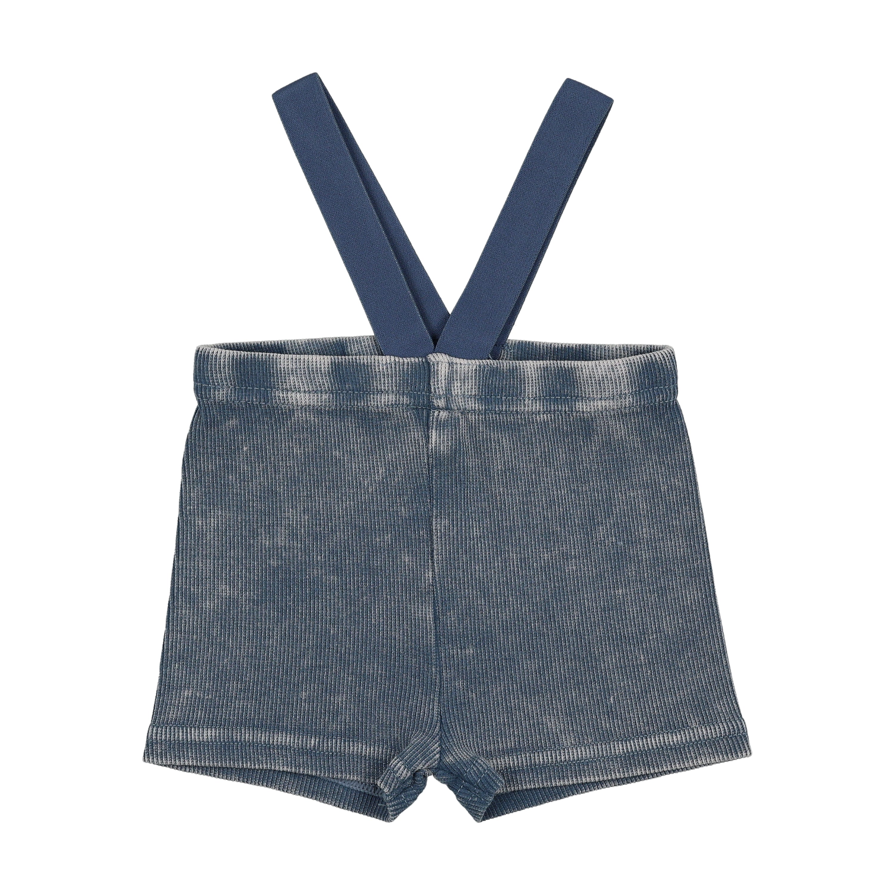 Ribbed Suspender Shorts - Blue Wash