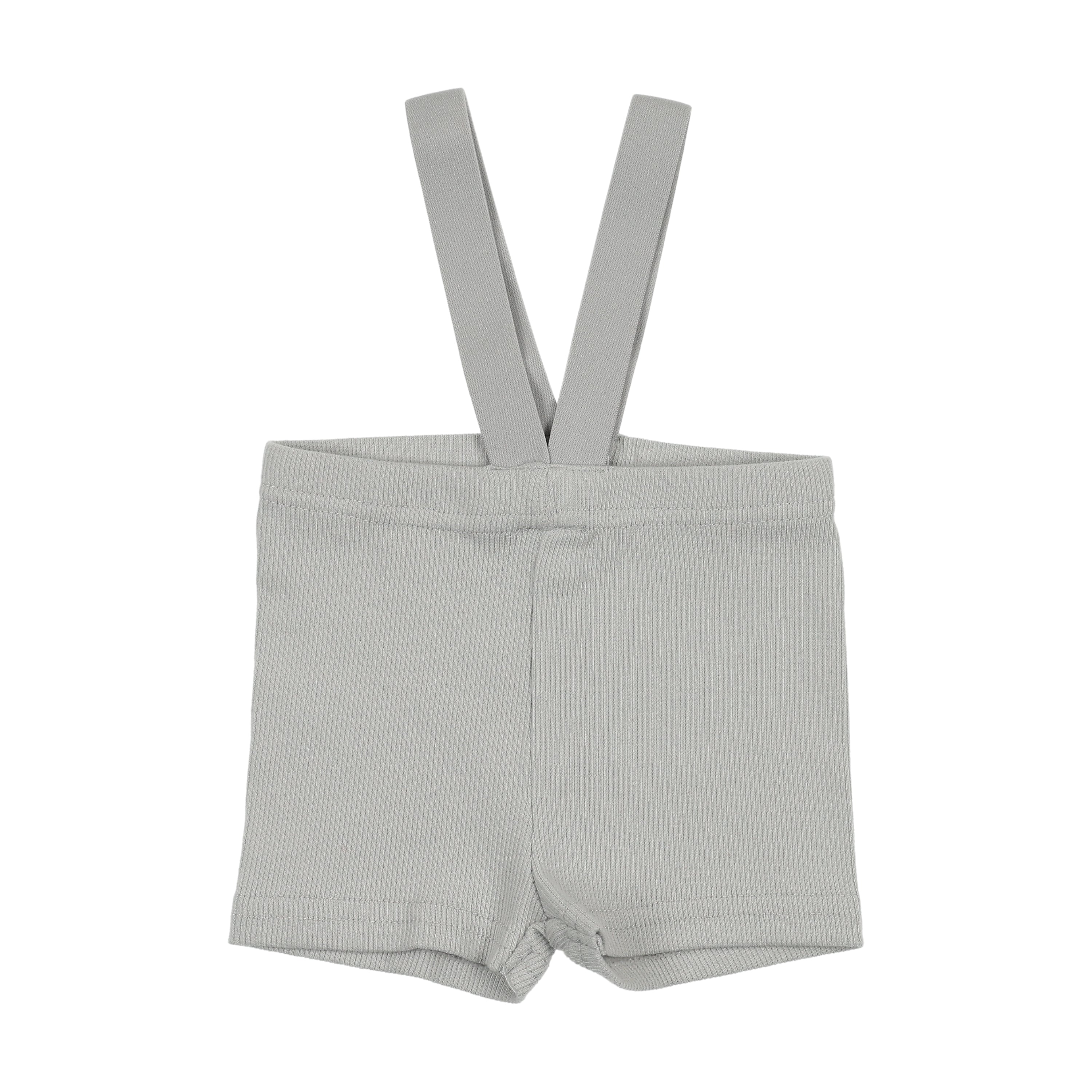 Ribbed Suspender Shorts - Pale Blue