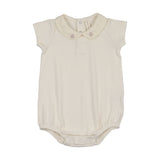 Sweetheart Collar Romper-Cream/Dustypink