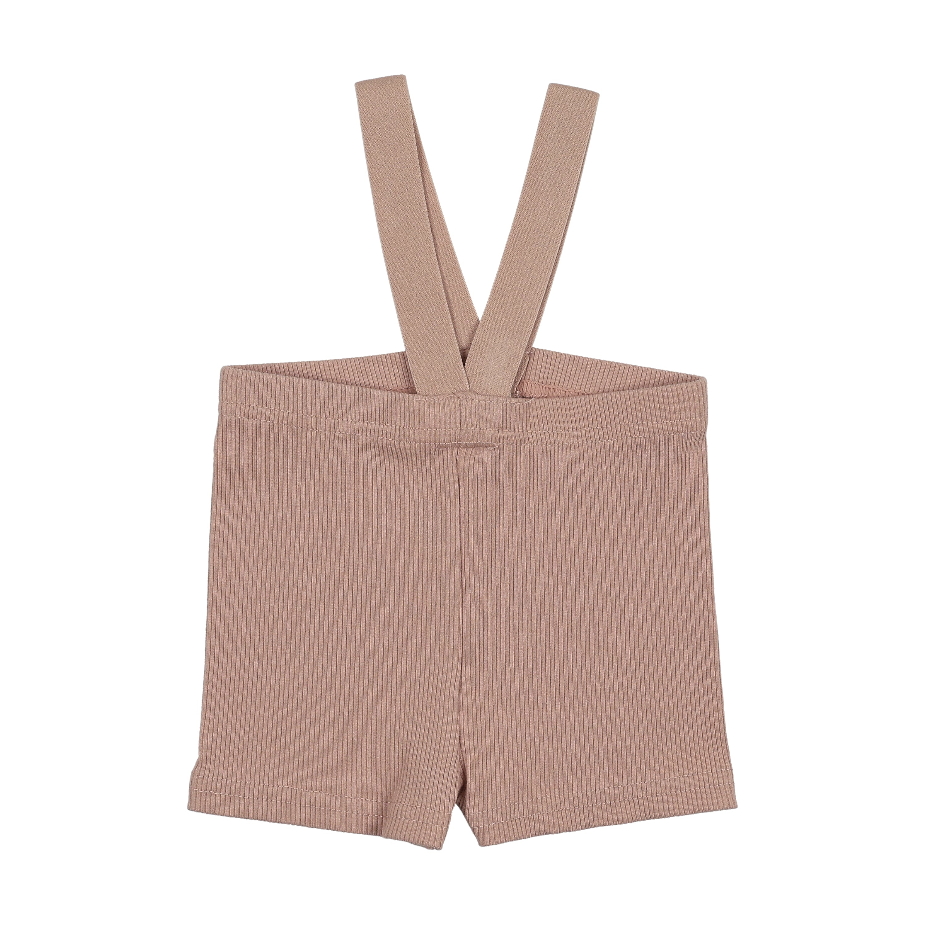 Ribbed Suspender Shorts - Dust Pink