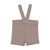Ribbed Suspender Shorts - Taupe