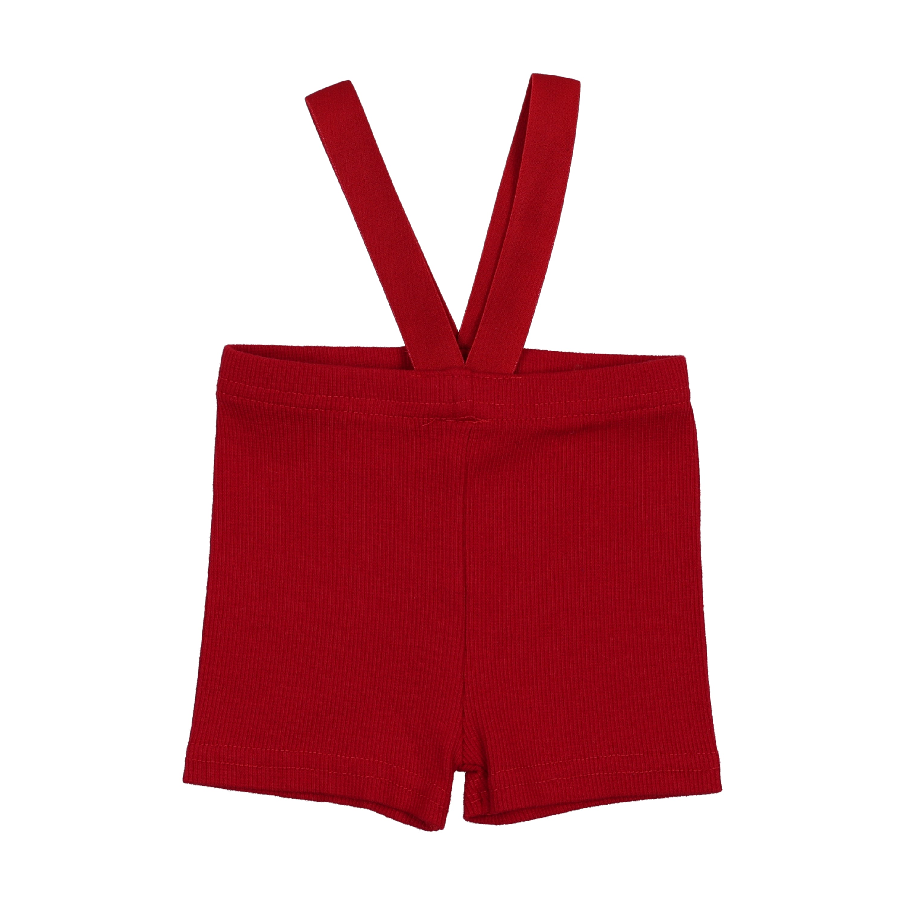 Ribbed Suspender Shorts - Red