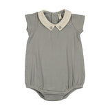 Sweetheart Collar Romper-Light Blue