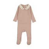 Sweetheart Collar Footie-Dusty Pink
