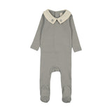 Sweetheart Collar Footie-Light Blue