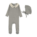 Sweetheart Collar Footie Set-Light Blue