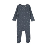 Cherry Scallop Footie-Off Navy
