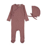 Cherry Scallop Footie Set-Mauve