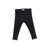 Basic Ribbed Leggings - Black