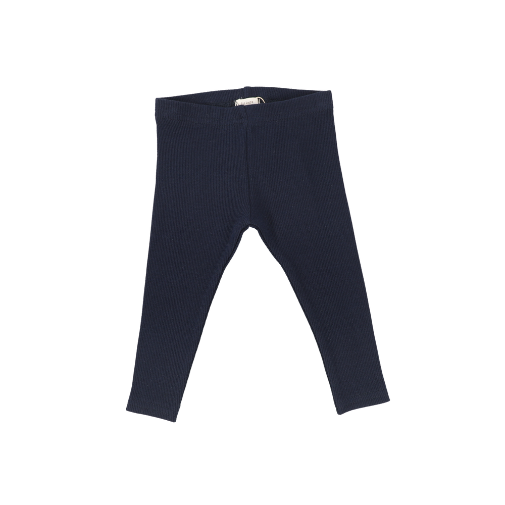 Basic Ribbed Leggings - Navy