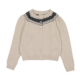 Heirloom Knits Cardigan-Cream/Blue