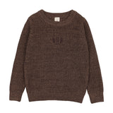 Marled Boys Crew Neck-Chocolate Brown