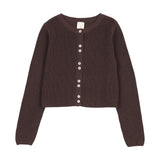 Fine Knit Cardigan-Chocolate Brown
