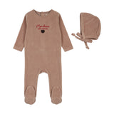 Velour Baby Footie Set-Dried Rose