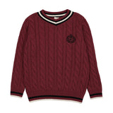 Limited Capsule Cable Sweater-Deep Red