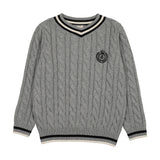 Limited Capsule Cable Sweater-Light Gray Heather