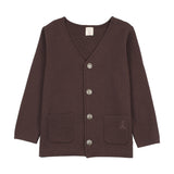 Boys Cardigan Blazer-Chocolate Brown