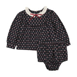 Home Garden Toddler Girls Set-Navy Print