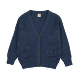 Grandpa Cardigan-Vintage Blue Heather