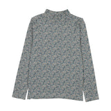 Printed Mockneck-Misty Blue Print