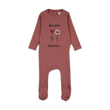 Flower Footie-Vintage Pink