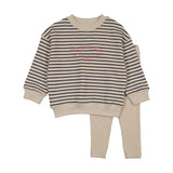 Bold Boy Stripe Sweatshirt Set-Stripe Print