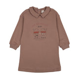 Cafe Girls Sweatshirt Dress-Dried Rose