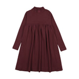 Rugged Threads Mockneck Dress-Burgundy