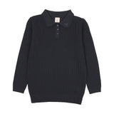 Boys Knit Polo-Navy