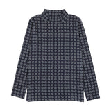 Home Garden Printed Mockneck-Navy Print