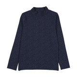 Printed Mockneck-Navy Print