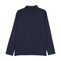 Printed Mockneck-Navy Print