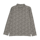 Printed Mockneck-Black/Cream/Print