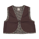 Home Garden Contrast Trim Vest-Vintage Purple