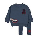 Patch Toddler Set-Vintage Blue